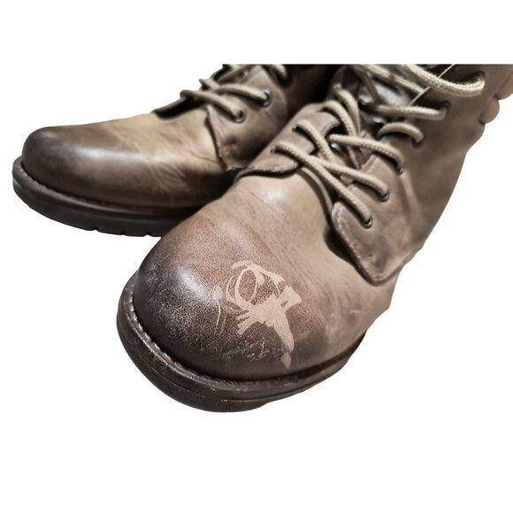 Taos Women's Rebel Leather Boots Distressed  with marks Size 38 US 7.5 Lace‎ up - Picture 10 of 11